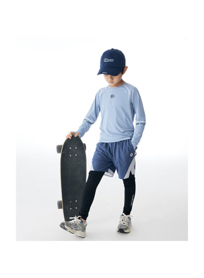 Onmygame Boys' Sun Protection Breathable Spring T-shirt, Children's Sports Training Wear, Obsidian, 130cm - Image 1