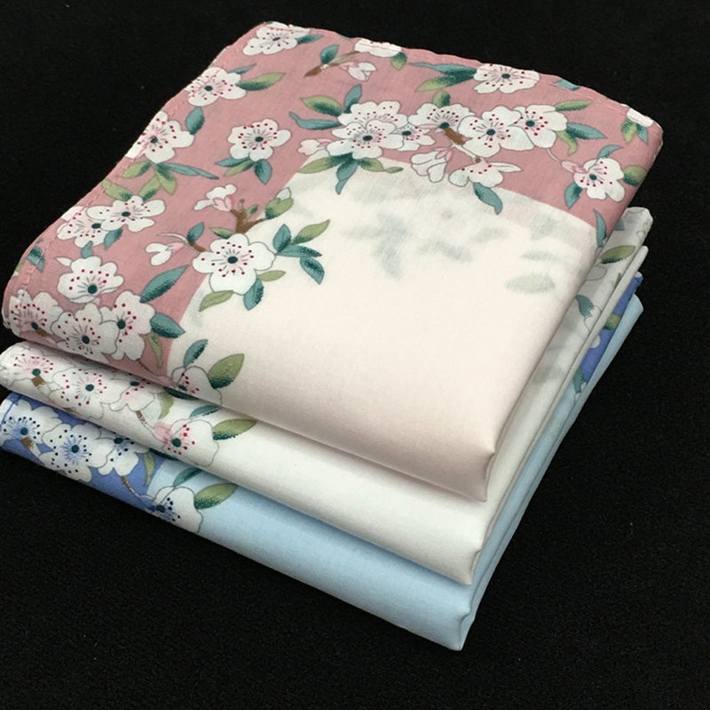3pcs Women Handkerchief Cotton Sweat-absorbent Printing Hankies Hand Towel (Random Color) - Image 5