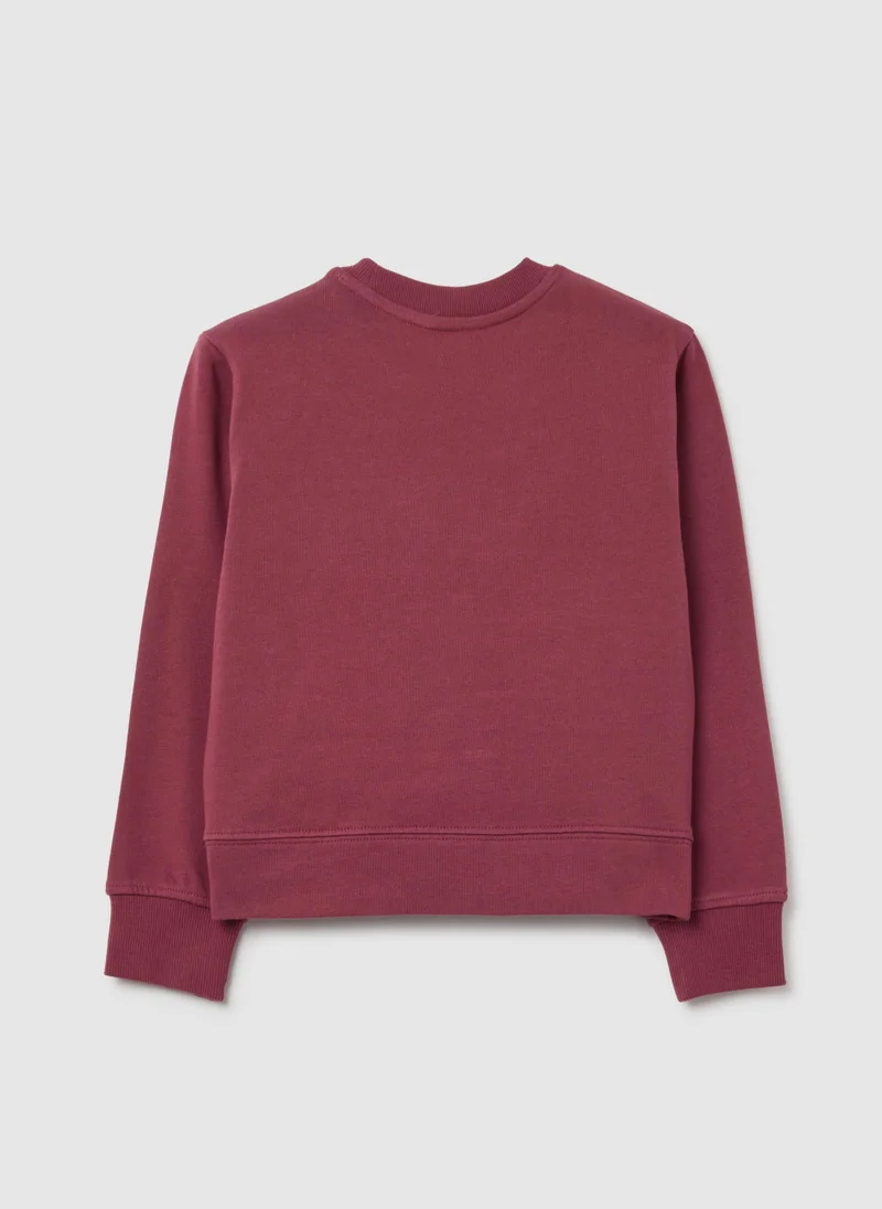 Ovs REGULAR FIT RED PURE COTTON GIRL'S SWEATSHIRT