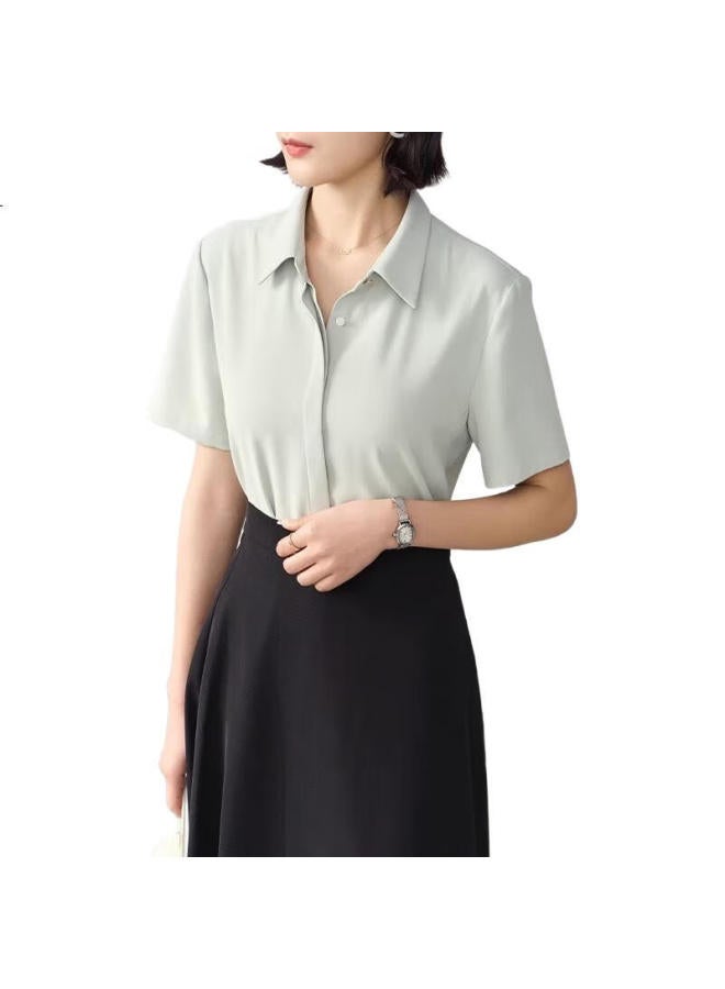 Lady Bird Miss Bird White Professional Shirt Women'S Spring And Summer Interview Formal Top Suit Jacket Inner Wear Workplace High-End Feeling Shirt - Image 1