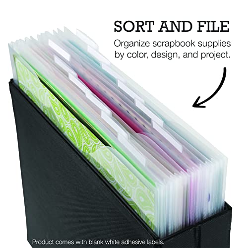 Samsill Scrapbook Storage Organizer Folders 12x12 Inch, 12 Pack, Paper Files with Customizable Tabs, Includes 12 Blank White tabs, Top-Loading, Heavy-Duty Files, Super Clear - Image 3