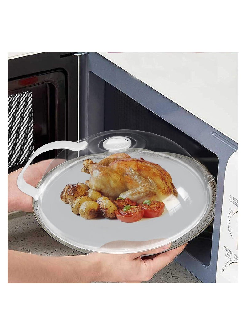 Microwave Splatter Cover, Cover for Food Microwave Plate Cover Guard Lid with Handle, Hanging Hole and Adjustable Steam Vents Microwave Oven Cleaner, 10.5 Inch Transparent & BPA Free - Image 2