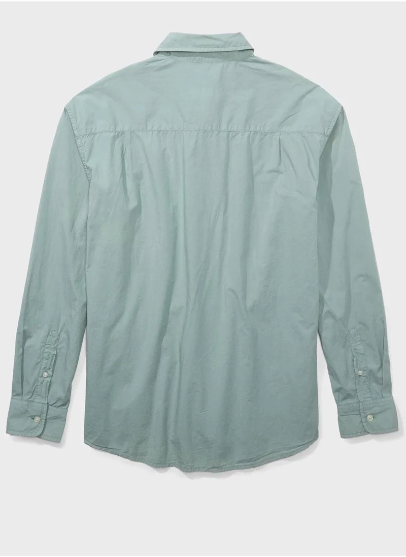 American Eagle Poplin Button-Up Shirt