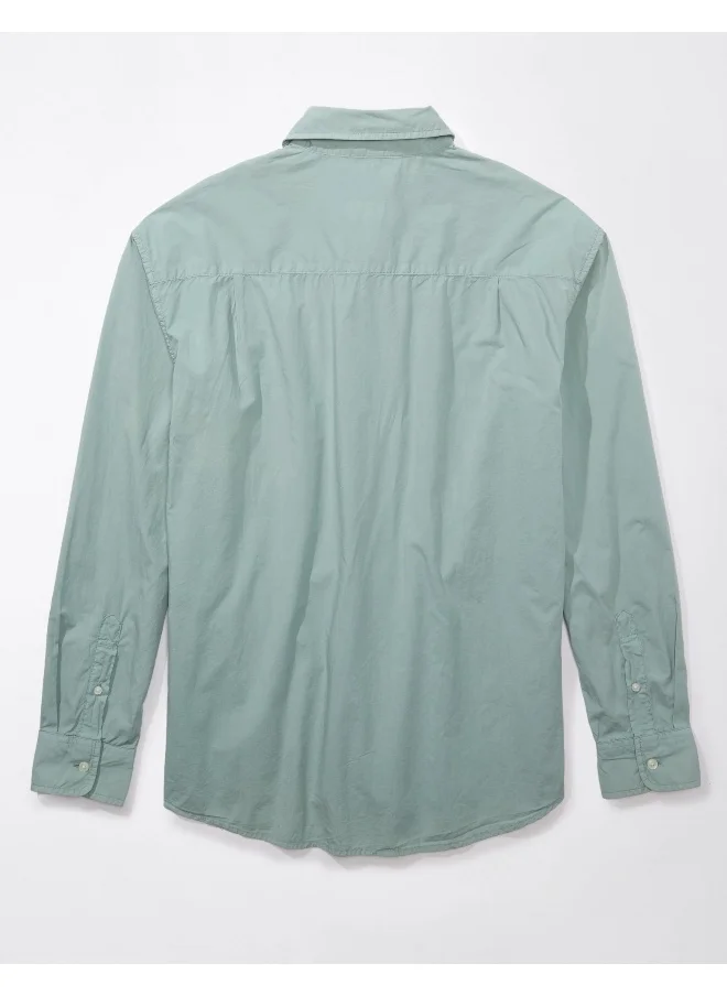 American Eagle Poplin Button-Up Shirt