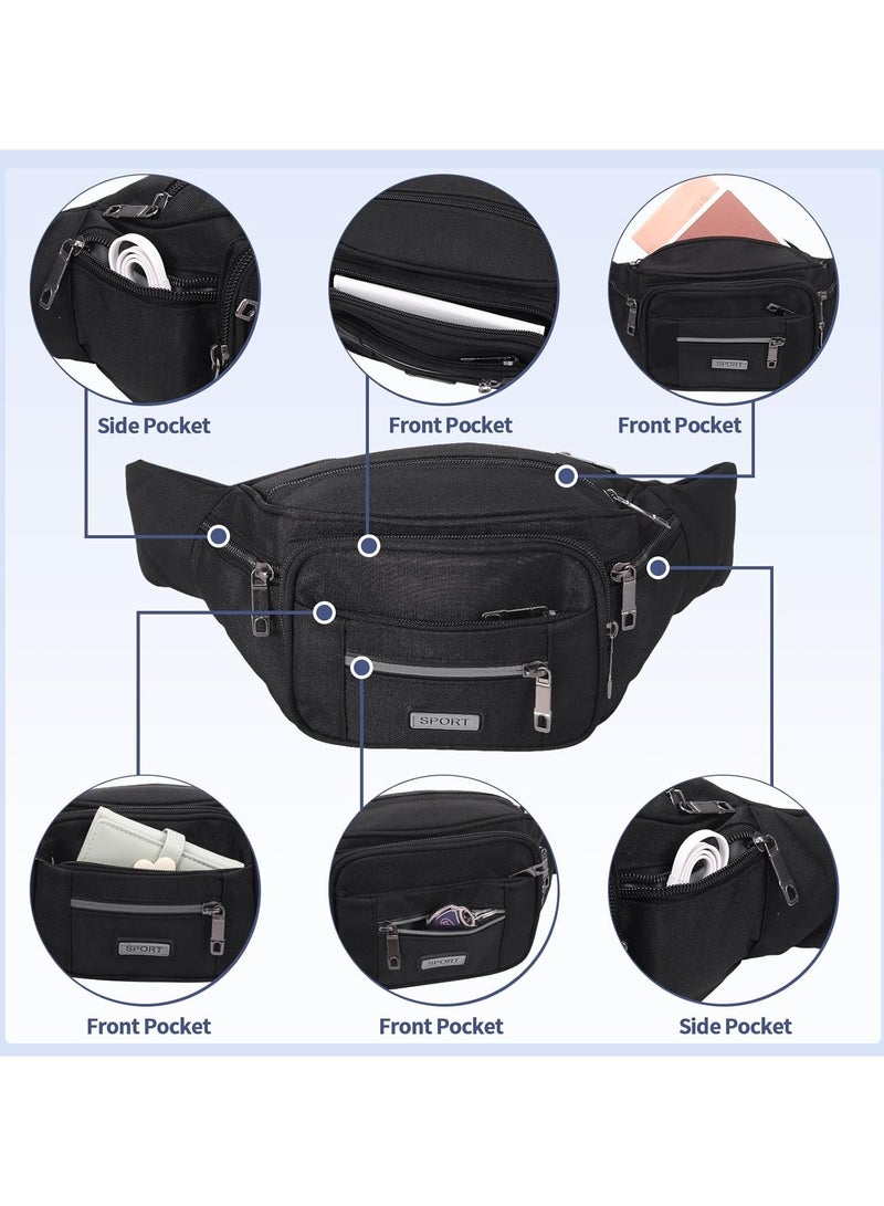 CMGTYYD 2 Pack Bum Bag, Bumbags for Men Ladies, Blue Black Fanny Pack, Fashion Buckle Design Adjustable Bumbag for Sport Outdoors Walking Running Travel - Image 5