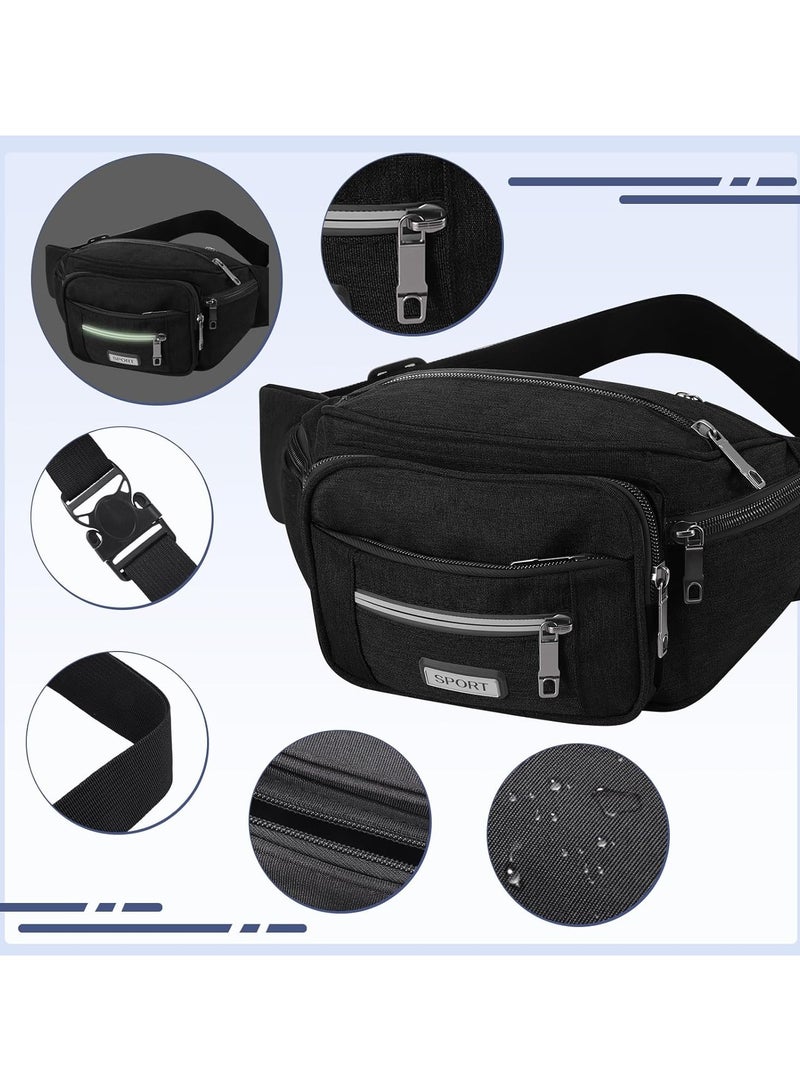 CMGTYYD 2 Pack Bum Bag, Bumbags for Men Ladies, Blue Black Fanny Pack, Fashion Buckle Design Adjustable Bumbag for Sport Outdoors Walking Running Travel - Image 4