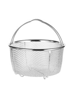 Mesh Steaming Basket Stainless Steel Comfortable Handles Heat Resistant Steaming Basket for Cooking Kitchen 18x18cm