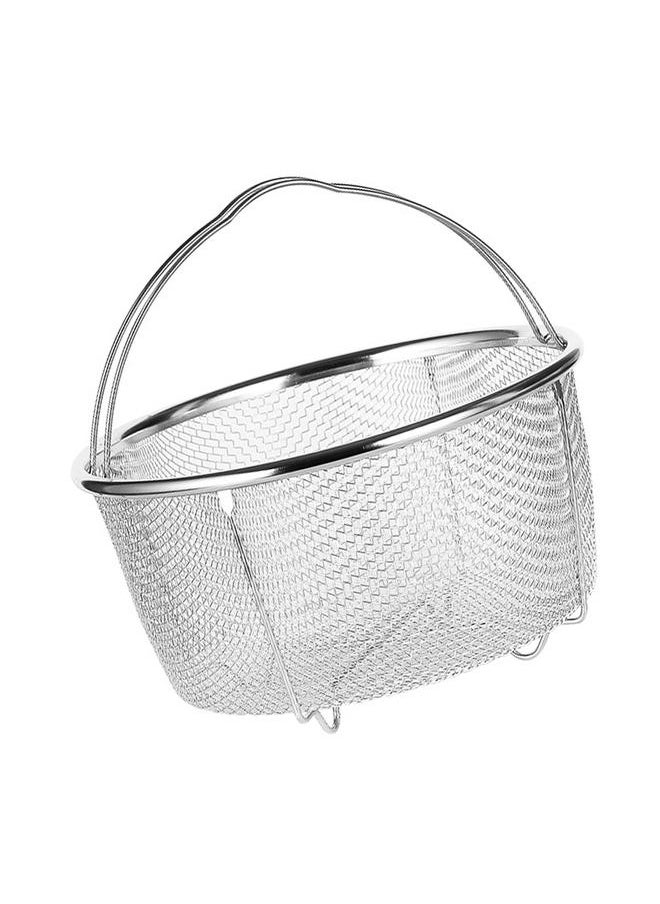 Thoraya - Mesh Steaming Basket Stainless Steel Comfortable Handles Heat Resistant Steaming Basket for Cooking Kitchen 18x18cm - Image 1