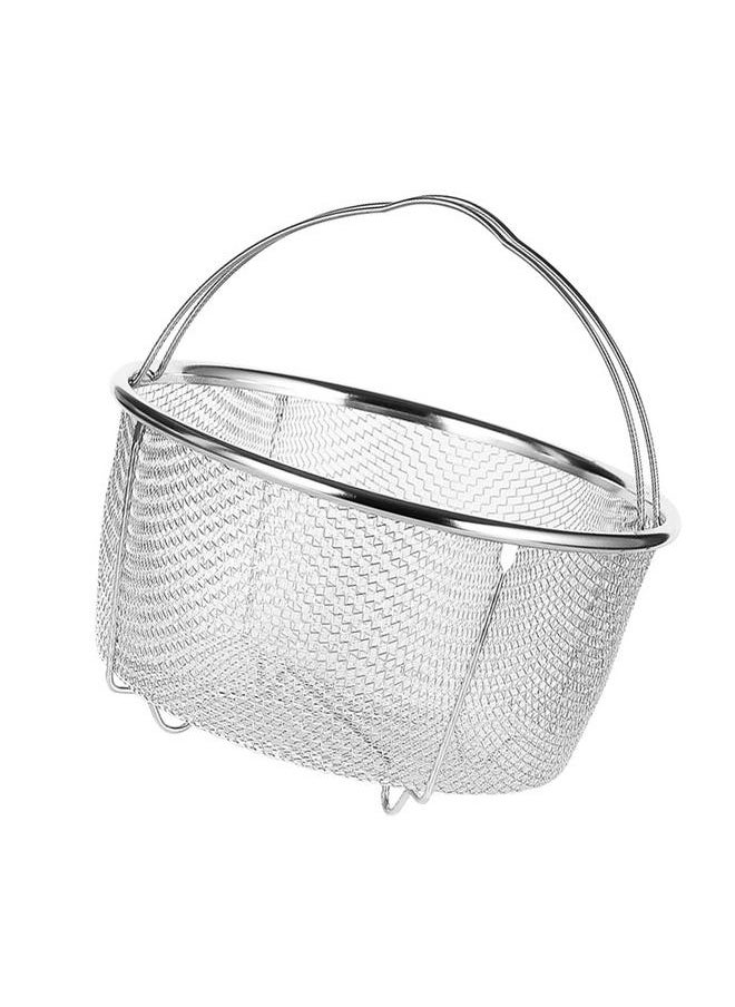 Thoraya - Mesh Steaming Basket Stainless Steel Comfortable Handles Heat Resistant Steaming Basket for Cooking Kitchen 18x18cm - Image 1