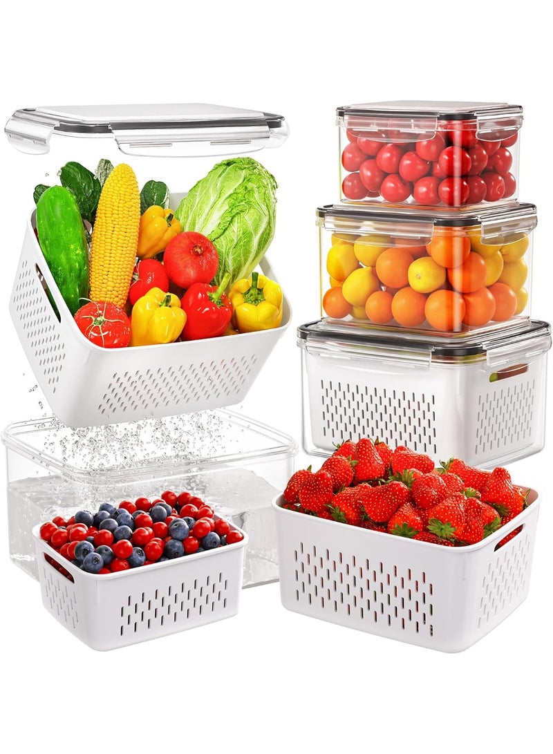 Neonix 3-piece set – Smart kitchen storage containers – Airtight and moisture-proof, suitable for the microwave and freezer | Containers for the fridge and pantry | Durable containers, including a draining basket | Ideal for the kitchen, food and vegetables. - Image 1