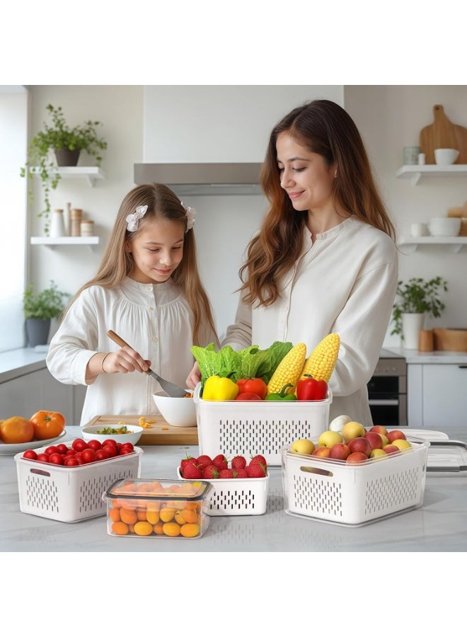 Neonix 3-piece set – Smart kitchen storage containers – Airtight and moisture-proof, suitable for the microwave and freezer | Containers for the fridge and pantry | Durable containers, including a draining basket | Ideal for the kitchen, food and vegetables. - Image 2