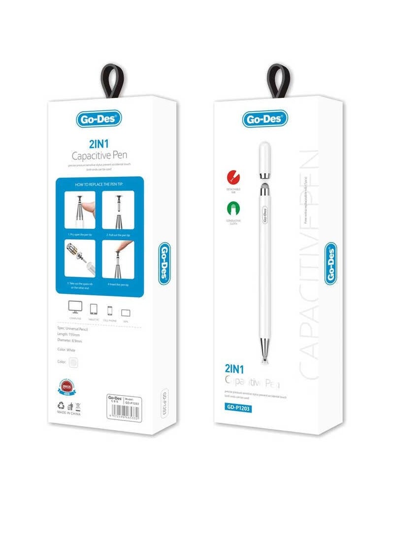 GO-DES Go Des GD-P1203 2 in 1 Capacitive Touch Pen - Image 1