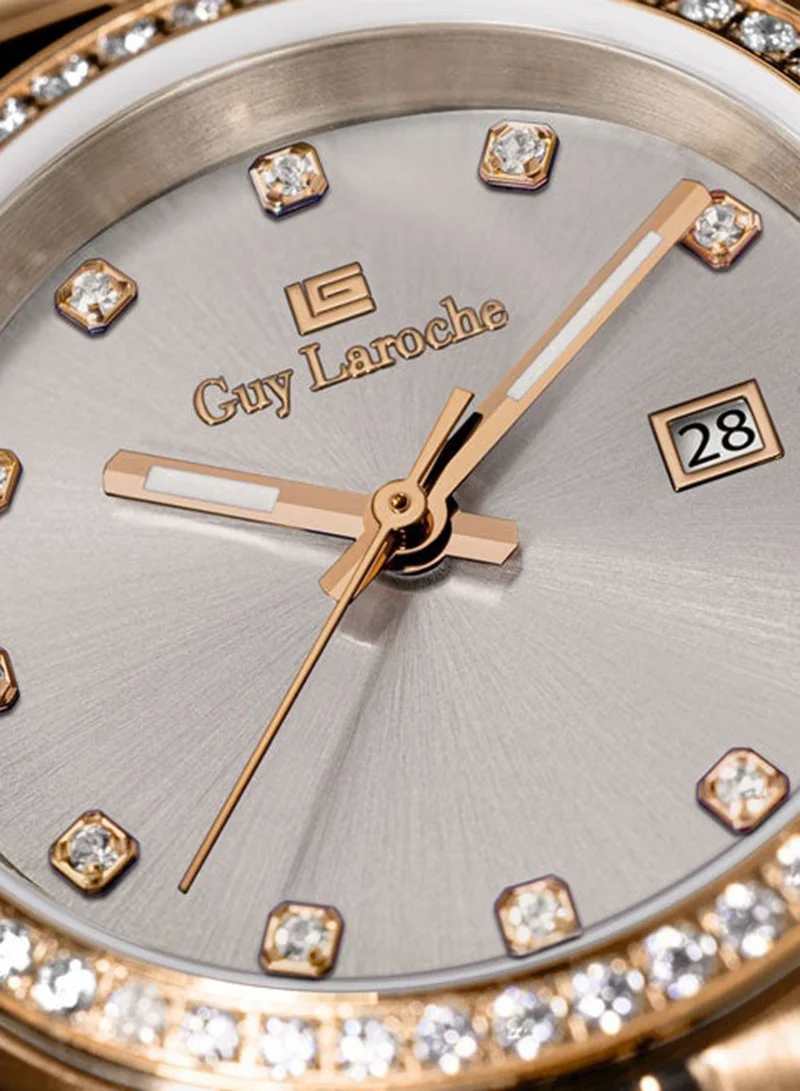 Guy Laroche Rose Gold Rosalie Rose Gold Plated Stainless Steel Bracelet Analog Watch for Women, 30mm for Women | Best Price UAE