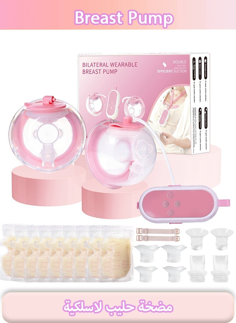 Serinovia Hands Free Breast Pump | Comfort Double Wearable Breastfeeding Pump 5 Modes & 15 Levels, Low-Noise Electric Breast Pump Portable for Office & Home Use (17/19/21mm Flange) - Image 1