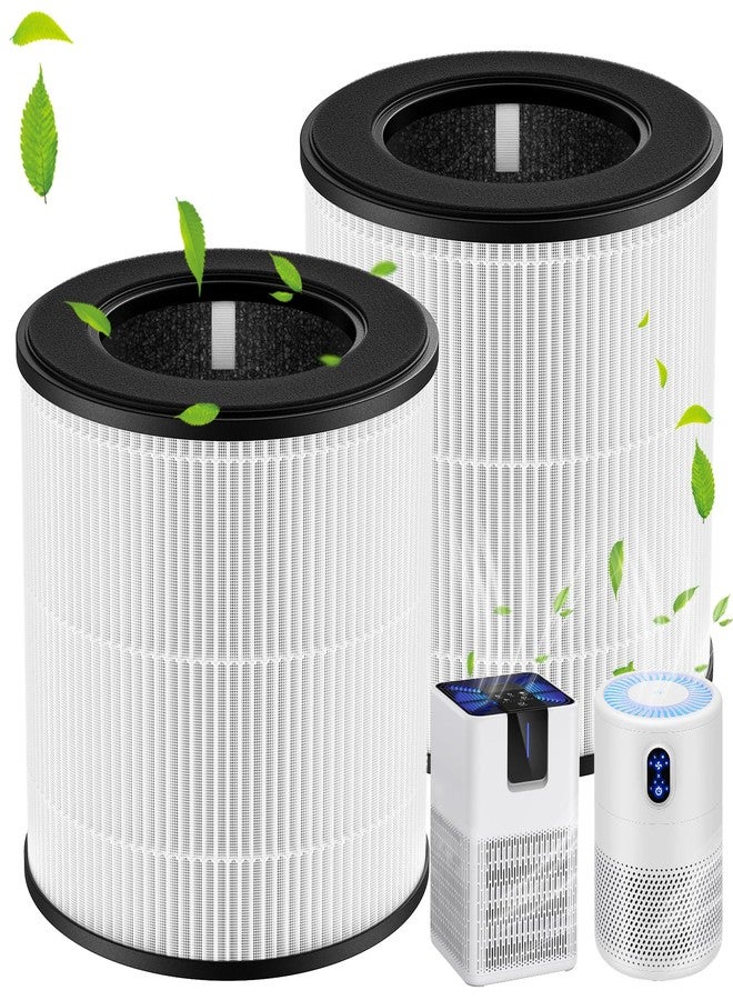 isinlive M05 Replacement Filter Compatible with MOOKA M05 Air Purifi-er, 3-IN-1 Filter with H13 True HEPA Filter and Activated Carbon Filtration, Perfect Fit for M05, 2 Pack, White - Image 1