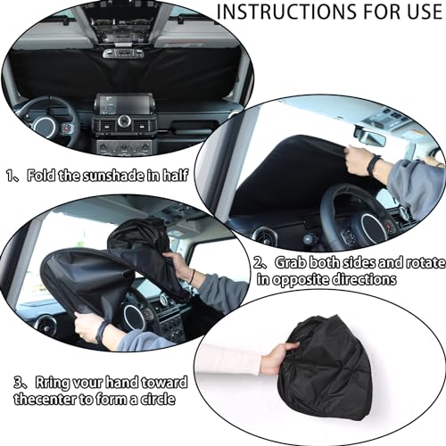Hudiriy Car Front Windshield Sun Shade Compatible with Ineos Grenadier 2020-2026 Sunshade Foldable UV Reflector Auto Window Sunshade Visor Shield Cover (Style A) - Image 4