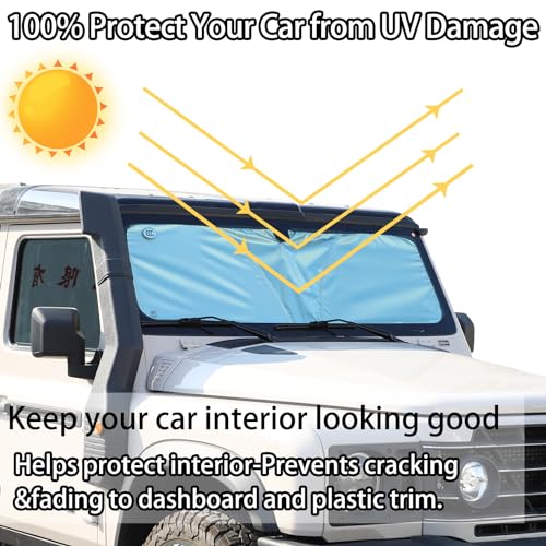 Hudiriy Car Front Windshield Sun Shade Compatible with Ineos Grenadier 2020-2026 Sunshade Foldable UV Reflector Auto Window Sunshade Visor Shield Cover (Style A) - Image 3