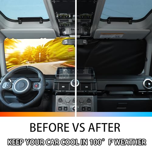 Hudiriy Car Front Windshield Sun Shade Compatible with Ineos Grenadier 2020-2026 Sunshade Foldable UV Reflector Auto Window Sunshade Visor Shield Cover (Style A) - Image 2