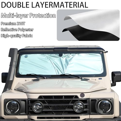 Hudiriy Car Front Windshield Sun Shade Compatible with Ineos Grenadier 2020-2026 Sunshade Foldable UV Reflector Auto Window Sunshade Visor Shield Cover (Style A) - Image 5