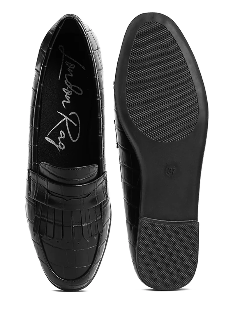 London Rag Black Patent PU Everyday Loafer