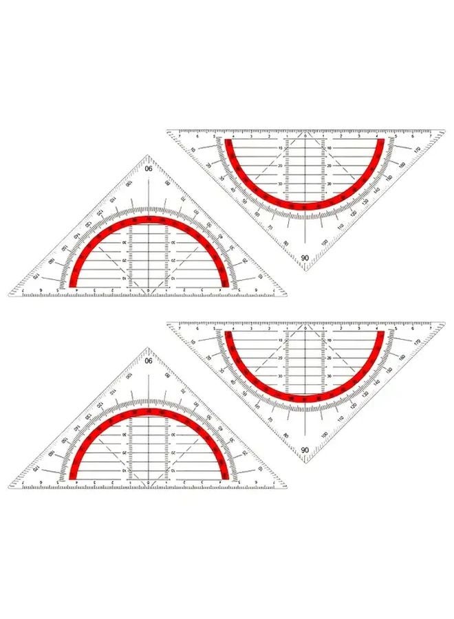 4pcs Geometric Triangle Ruler Set Flexible Plastic Drawing Tool for Students - Image 3