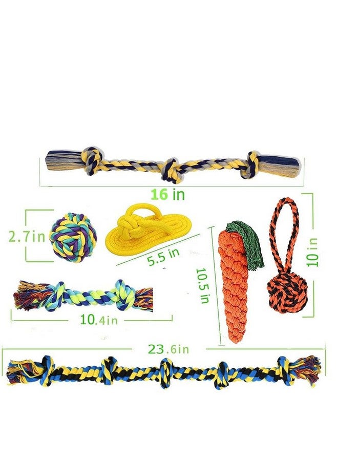 بت ألعاب الكلاب الجذابة حبل للتسنين وإكسسوارات الجراء لعبة للحيوانات الأليفة الكبيرة والصغيرة وجميع الجراء. الأفضل للراعي الألماني والبيجل واللابرادور، مجموعة شد الحبل التفاعلية (7 حبال) - Image 2