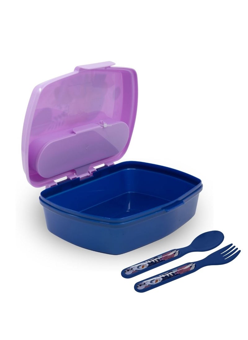 STOR STOR FUNNY SANDWICH BOX WITH CUTLERY FROZEN TRUST THE JOURNEY  - Image 1