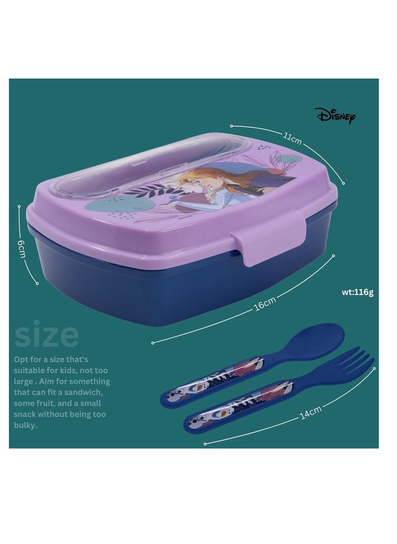 STOR STOR FUNNY SANDWICH BOX WITH CUTLERY FROZEN TRUST THE JOURNEY  - Image 3
