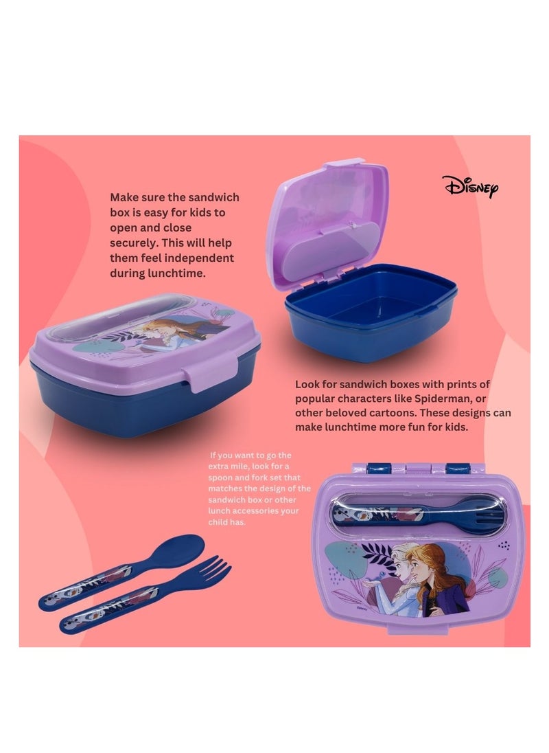 STOR STOR FUNNY SANDWICH BOX WITH CUTLERY FROZEN TRUST THE JOURNEY  - Image 4