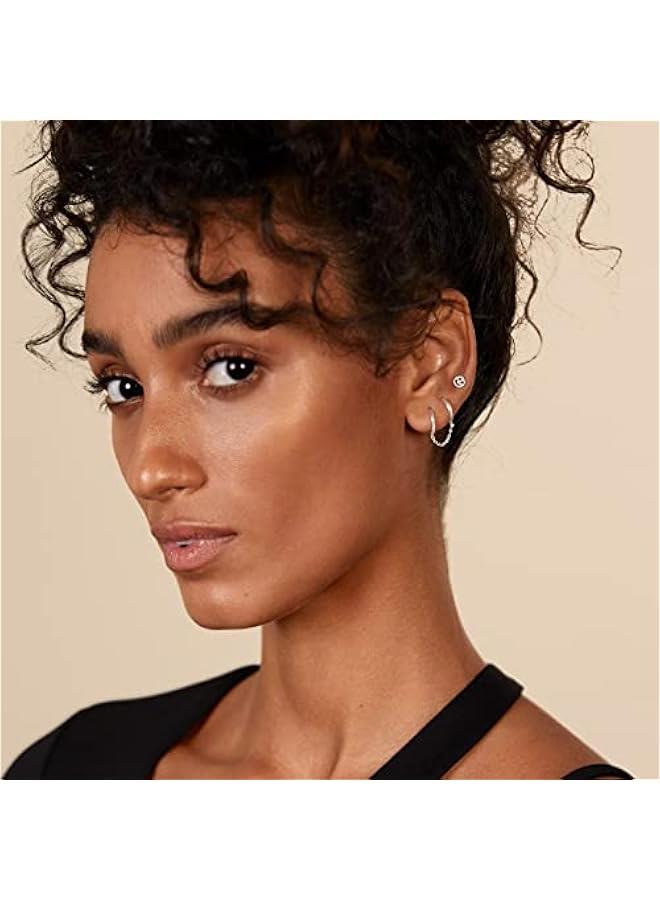 PAVOI 14K Gold Chain Earrings for Women | Double Piercing Dangle Chain Huggie Hoop Earrings | Cubic Zirconia Pearl Stud Ear Cuff Earrings for Women - Image 2