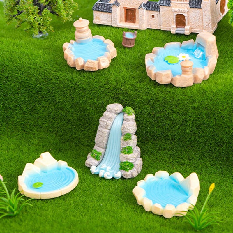 Purple Star Fairy Garden Pond 15 Pack Mini Pond for Fairy Garden Accessories Outdoor Small Ponds Miniature Figurines Zen Gardens Crafts Terrarium Decor Little Statues Easter Gift Brown - Image 5