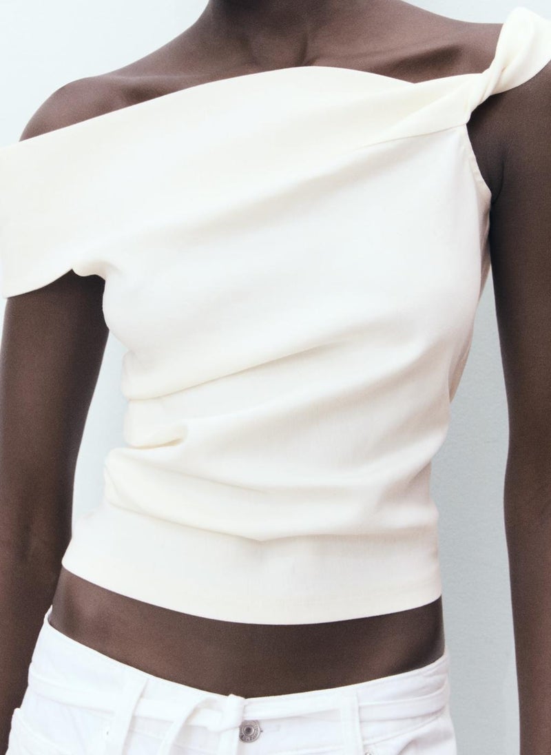 MANGO Asymmetrical Strapless Top  - Image 3