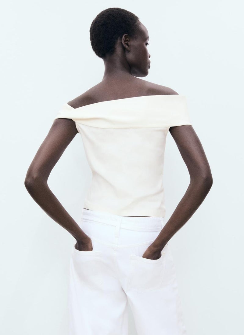 MANGO Asymmetrical Strapless Top  - Image 2