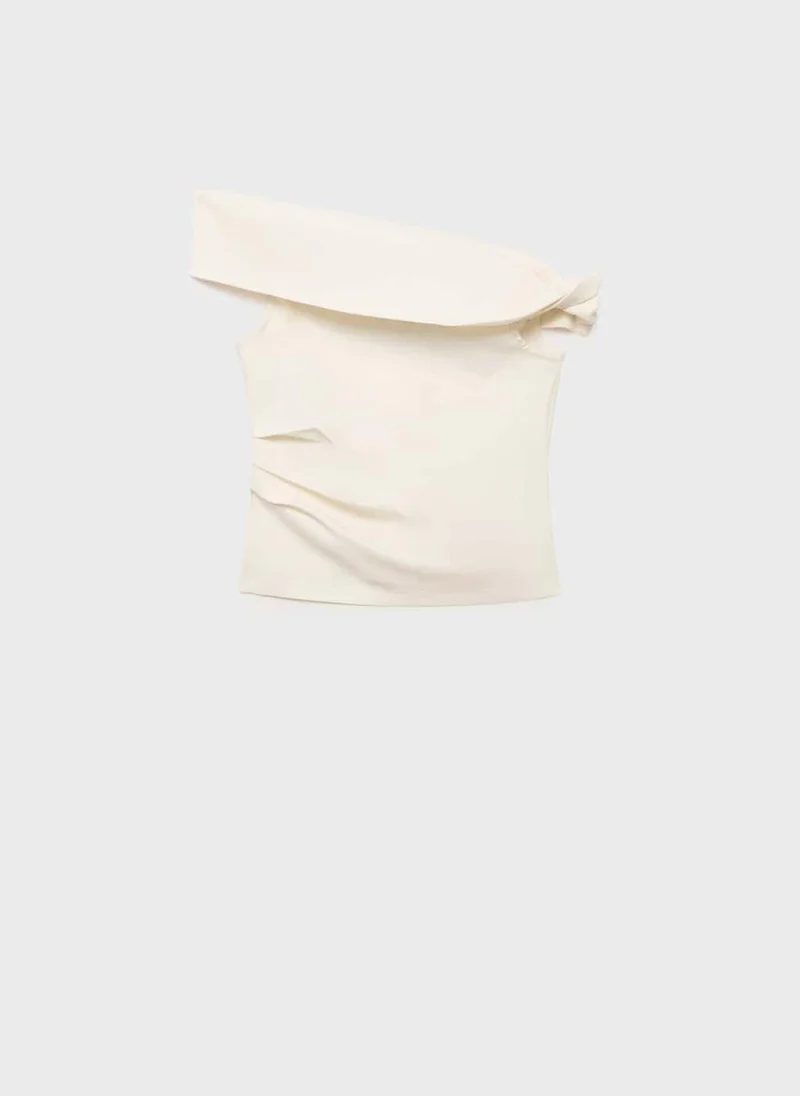 MANGO Asymmetrical Strapless Top