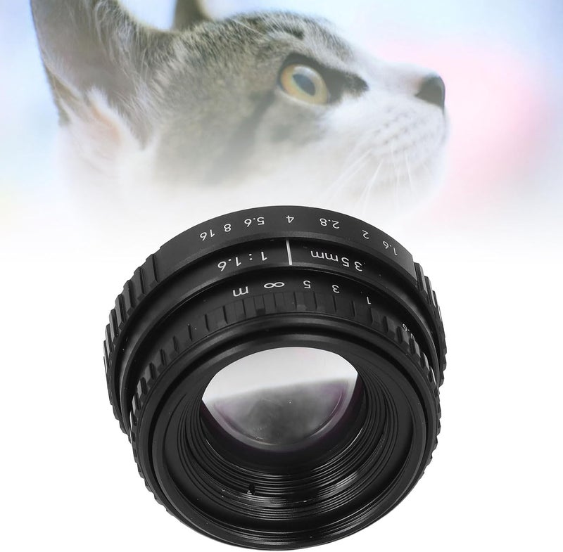 عدسة تركيز يدوي 35 مم F1.6 من سبائك الألومنيوم، مع طلاء متعدد الطبقات لكاميرات C - فتحة واسعة، نقل ضوء محسّن، مثالية للتصوير في الإضاءة المنخفضة والتصوير الشخصي - Image 2