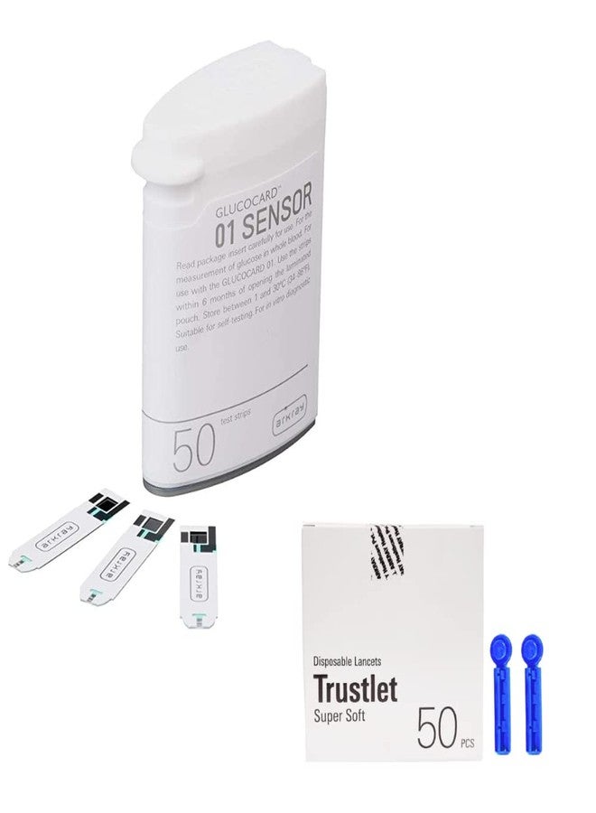 Arkray Glucocard 01 Mini/Plus 50 Bottlepack Strips with 50 Lancets Combo - Image 3