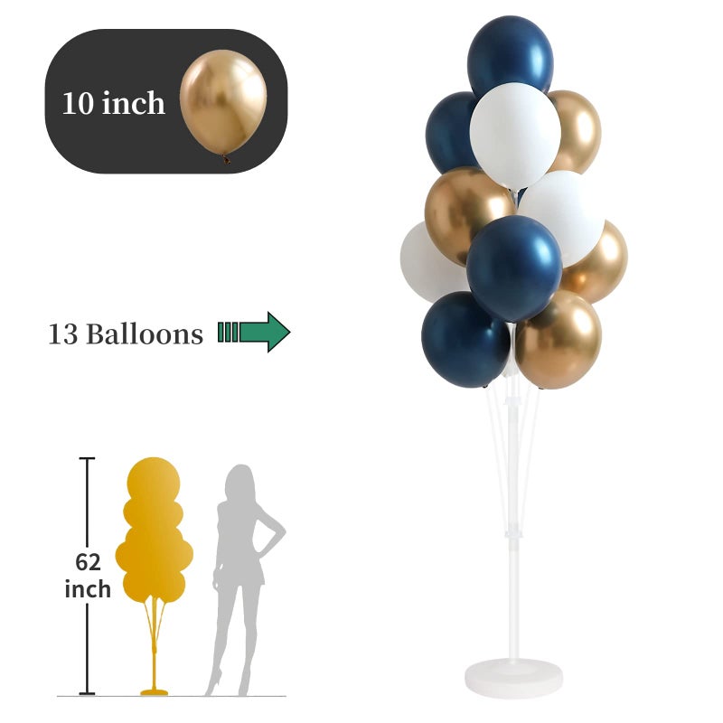 IMISNO Balloon Column Kit for Floor- Set of 2,Balloon Columns with Stand, Base and Pole,Balloon Tower Backdrop Decoration for Wedding, Baby Shower, Birthday Party, or Bachelorette Parties (BLUE GOLD) - Image 4
