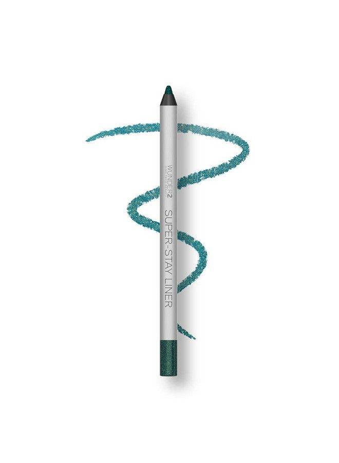 Wunder2 SUPERSTAY LINER Makeup Eyeliner Pencil Long Lasting Waterproof Eye Liner 02 Gram Glitter Emerald 1 Count - Image 1