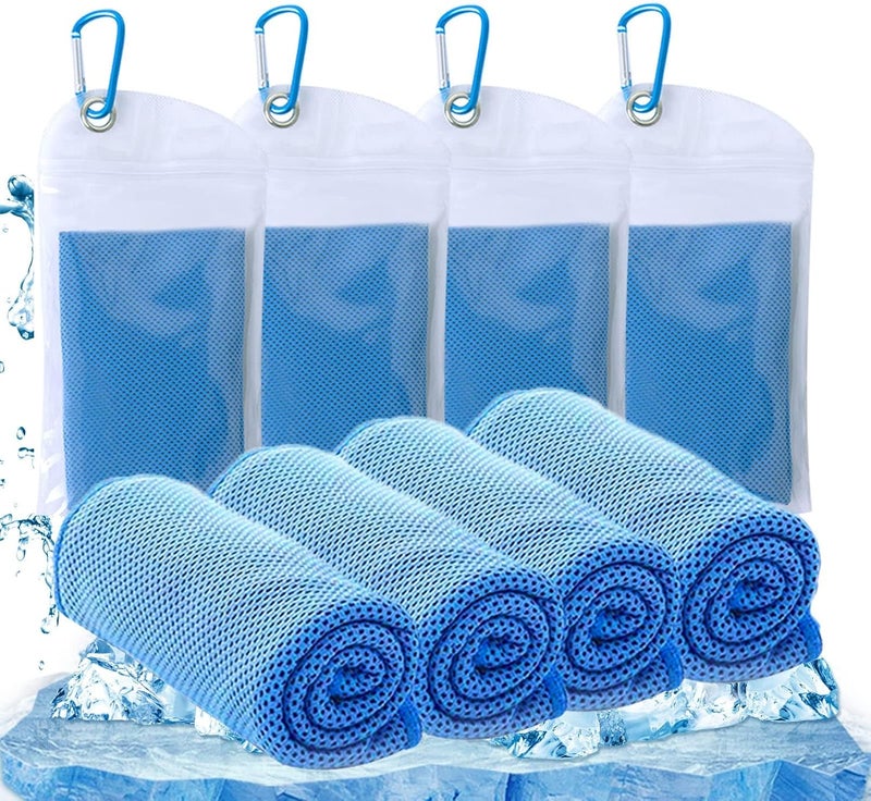 TowelTouch منشفة تبريد للرقبة مناشف تبريد للرياضيين، 40 × 12 بوصة منشفة ثلجية من الألياف الدقيقة، 4 حزم من مناشف التبريد الناعمة القابلة للتنفس للطقس الحار والتخييم واليوغا والتمارين واللياقة البدنية والرياضة - Image 1