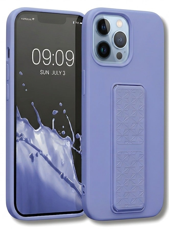 iPhone 14 Pro Silicone Case with Grip Strap & Kickstand Soft Design Cover For iPhone 14 Pro Vertical & Horizontal Stand Full Camera Protection Case For iPhone 14 Pro 6.1-inch - Image 1