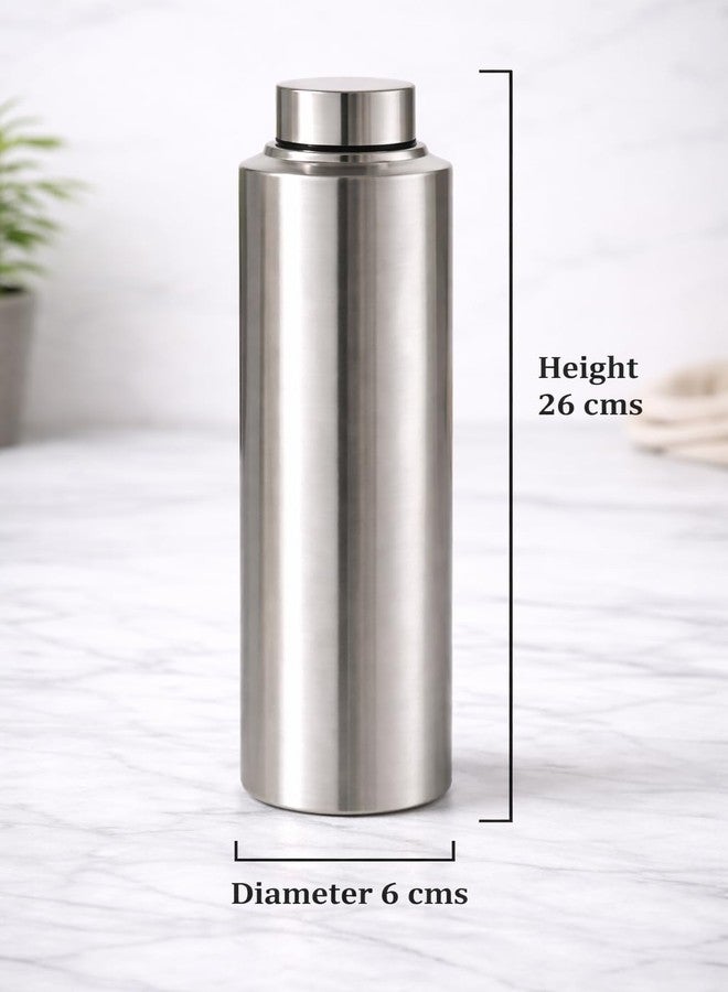 VISAXMI Stainless Steel Water Bottle 1Liter (1000ml) | Fridge Steel Bottle | Drinking water bottle | Leak Proof & Durable Steel Bottle for Office, Kids, Gym, School & Home (Pack of 2) - Image 2