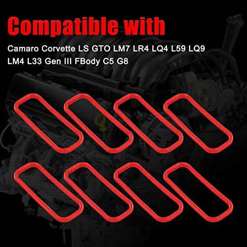 TEMSONE LS1 LS6 Fast LSX Intake Manifold Seal Oring Gasket Set Compatible with Corvette Camaro LS GTO LM7 LR4 LQ4 L59 LQ9 LM4 L33 Gen III FBody C5 G8 - Image 2