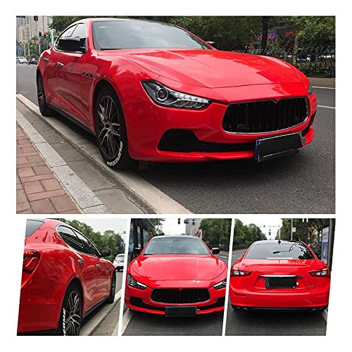HAPPYMATES Self Adhesive Vinyl Wrap DIY Auto Wrap Film Fit Most Cars & Bikes Waterproof Car Sticker Vinyl Sheet, Interior Sticker, Heat Resistant (12 X 60 Inch, RED Vinyl) - Image 2
