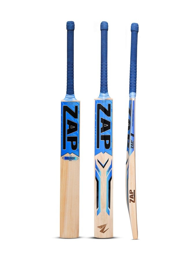 زاب مضرب كريكيت ZAP Glider من خشب الصفصاف الكشميري (مقاس 6) للأولاد من عمر 12-14 سنة | تصميم مصنوع يدويًا، توازن فائق، وتشطيب ممتاز للكريكيت الاحترافي بكرة الجلد | مثالي للأندية والبطولات - Image 1