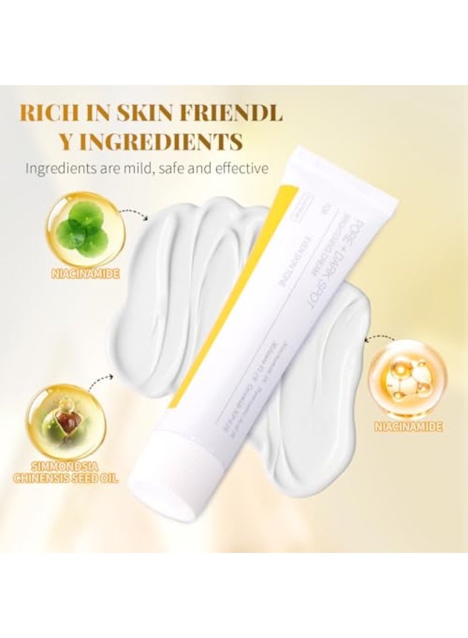 3 PCS Pore and Dark Spot Brightening Cream, Dark Spot Cream with Niacinamide and Tranexamic Acid, Pore Minimizer Face Moisturiser, Hydrating Brightening Cream for Sensitive Skin, 35ml - Image 3