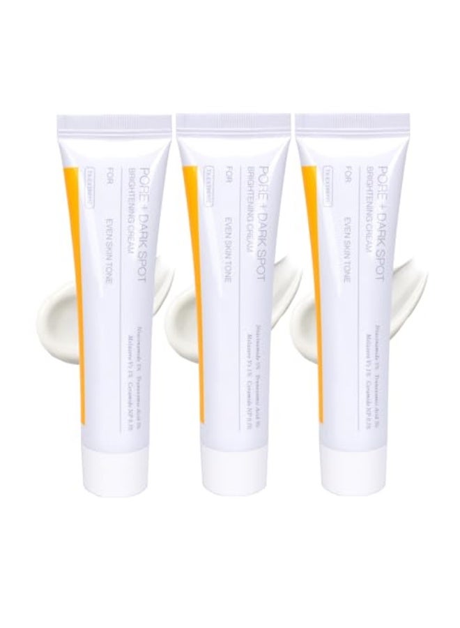 3 PCS Pore and Dark Spot Brightening Cream, Dark Spot Cream with Niacinamide and Tranexamic Acid, Pore Minimizer Face Moisturiser, Hydrating Brightening Cream for Sensitive Skin, 35ml - Image 1