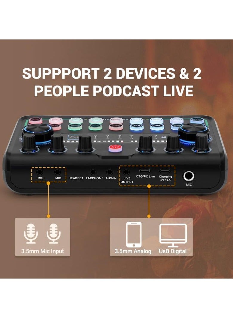 Professional P99 Sound Card Podcast Equipment Pack, Sinwe Audio Interface, All-in-One Podcast Production Studio with 3.5mm Microphone, Perfect for Live Streaming, Gaming, Singing, YouTube - Image 4