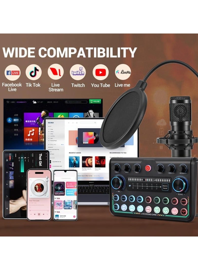 Professional P99 Sound Card Podcast Equipment Pack, Sinwe Audio Interface, All-in-One Podcast Production Studio with 3.5mm Microphone, Perfect for Live Streaming, Gaming, Singing, YouTube - Image 3