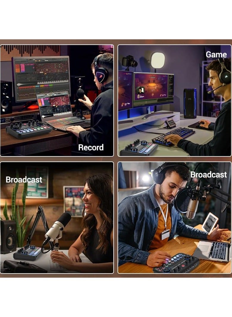 Professional P99 Sound Card Podcast Equipment Pack, Sinwe Audio Interface, All-in-One Podcast Production Studio with 3.5mm Microphone, Perfect for Live Streaming, Gaming, Singing, YouTube - Image 5