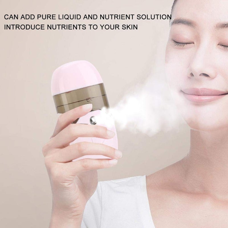 woobles 50ml Large Capacity Nano Mist Sprayer, Portable Handheld USB Face Moisturizing Refreshing Hydrating Atomization Machine Facial Skin Care Beauty Instrument(Pink)- - Image 2
